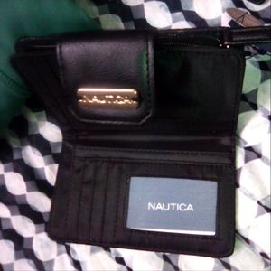 Nautica Black Logo Embossed Bifold Wallet